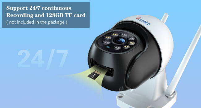 Ctronics 5MP セキュリティ カメラ、2.4G/5GHz デュアル バンド WiFi および 24 時間 365 日監視機能付き